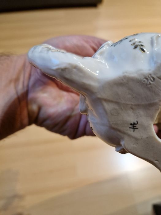 Уникална стара антикварна колекционерска керамична фигура куче лъв Фу