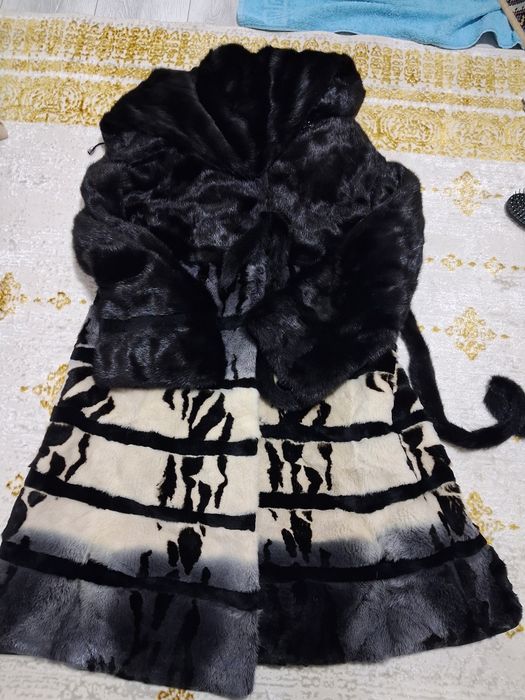 Комбинированная норка шуба