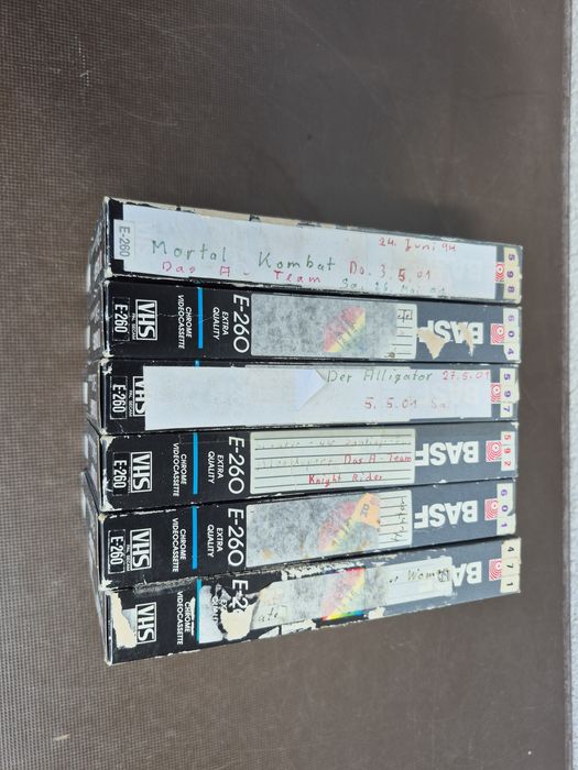 Vând Lot casete video VHS originale Basf, Emtec,PDM de 260 minute colectie de filme diferite genuri