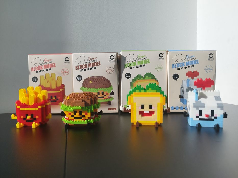 Конструктор тип Lego - картофки, сандвич, кутийка с прясно мляко