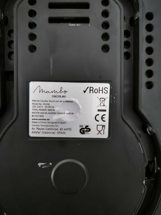 Robot de bucatarie multifuncțional Cecotec Mambo Touch model 04346