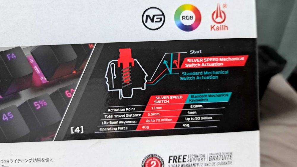 Tastatura gaming HyperX Alloy FPS RGB Silver Switch