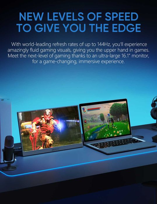 Arzopa Z1FC 16.1 Inch 1080P 144hz 72%NTSC Gaming  портативный монитор