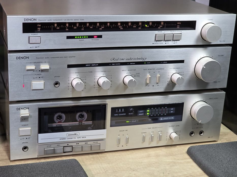 Linie audio DENON, amplificator pma-717, deck dr-171, tuner ,boxe hifi