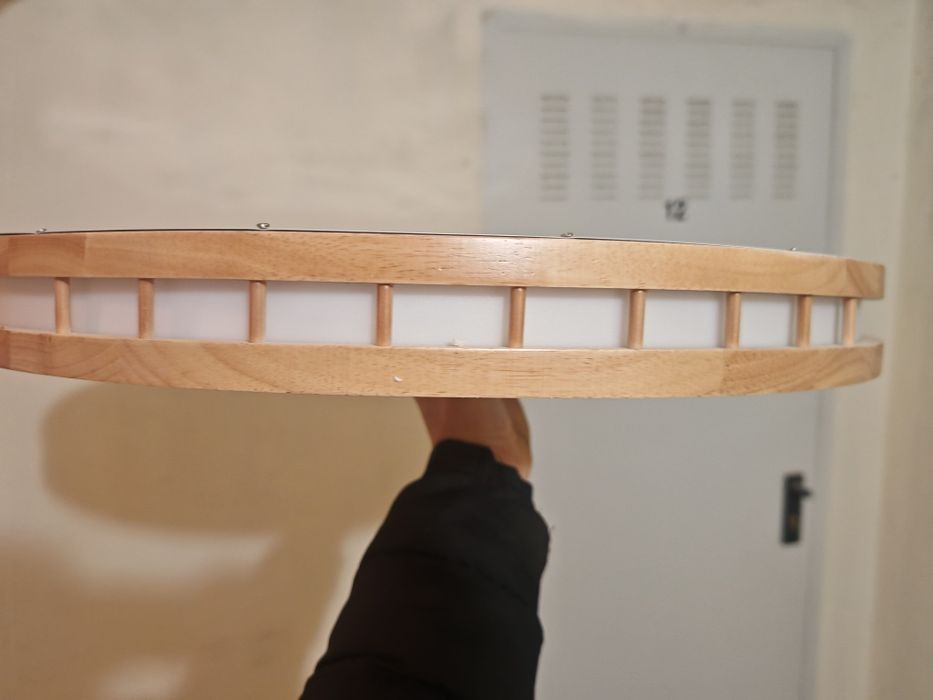 LED плафон за таван Ф50см дървена основа