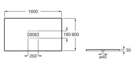свръхплоско душ корито ROCA от материал STONEX