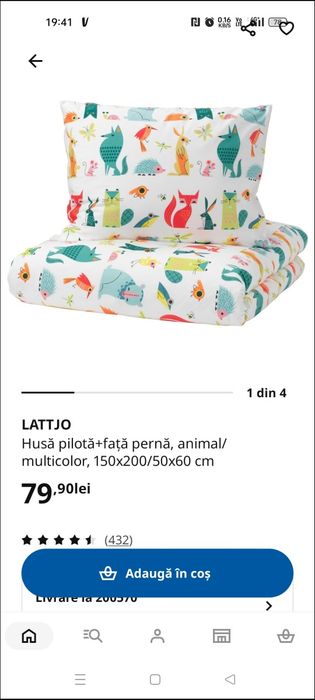 Lenjerie pat copii ikea noua