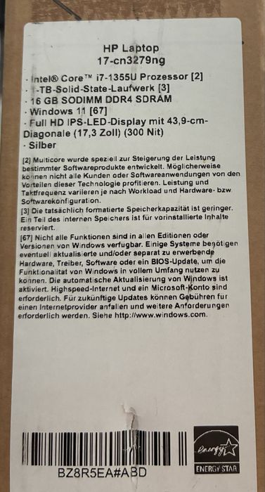 Laptop HP 17-cn3279ng procesor i7