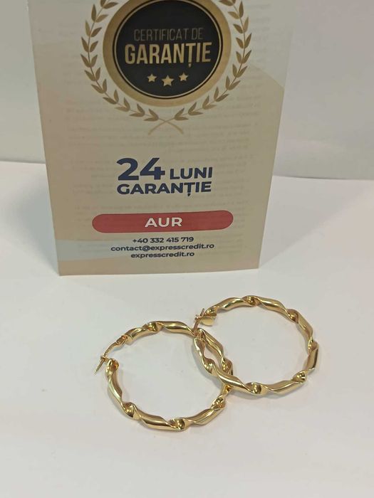 (AG41) Cercei din aur, 14K b4020.2.43 Certificat de garantie