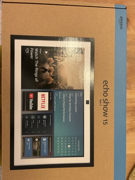 Vand boxa Amazon Echo Show 15 gen 2, TV, 15.6" Wi-Fi, telecomanda, Alb