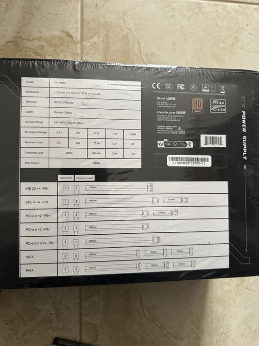 Kit piese gaming asus tuf b550 pro (SKT AMD AM4)+1TB SSD + Sursa 850W 80%BRONZE PLUS THERMALRIGHT TOATE NOI/SIGILATE