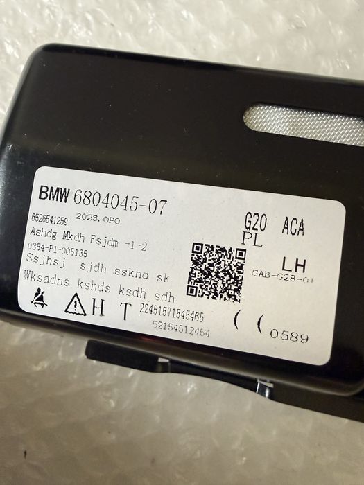 Airbag BMW G20 22 G30 G01 G02 G05 въздушна възглавница за волан колена