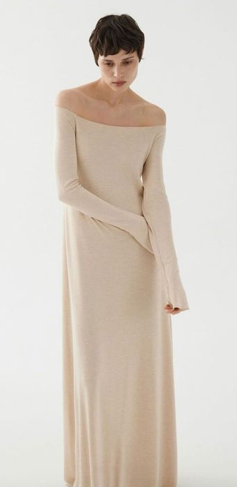 Платье миди с открытыми плечами MY812 — почти новое, премиум!