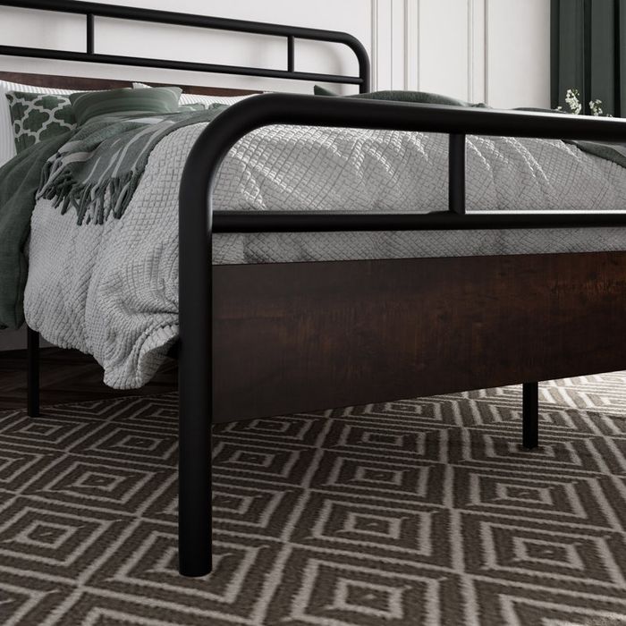 Двухспальная кровать металлический krovat metal loft ikki kishilik