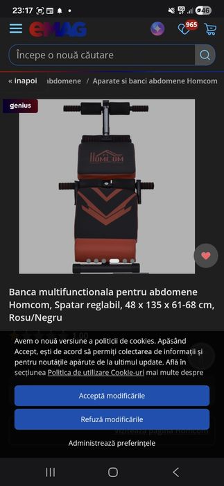 Banca pliabila abdomene homcom