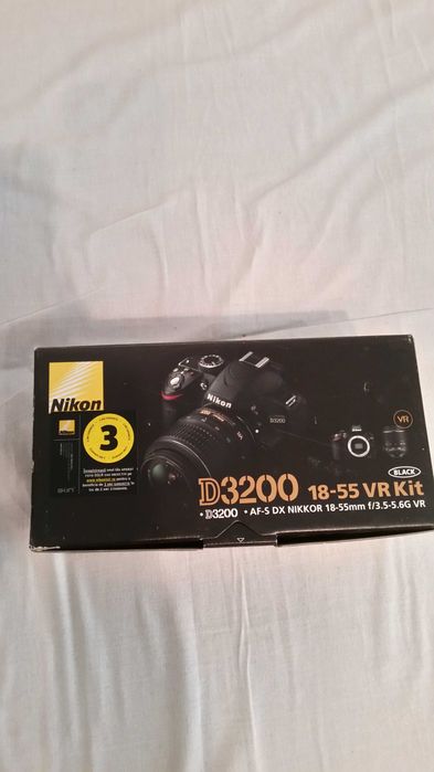 Nikon D3200 + Obiective 18–55mm – 55-200 DSLR autentic, kit complet.