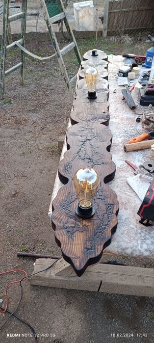 Дървен полилей масив