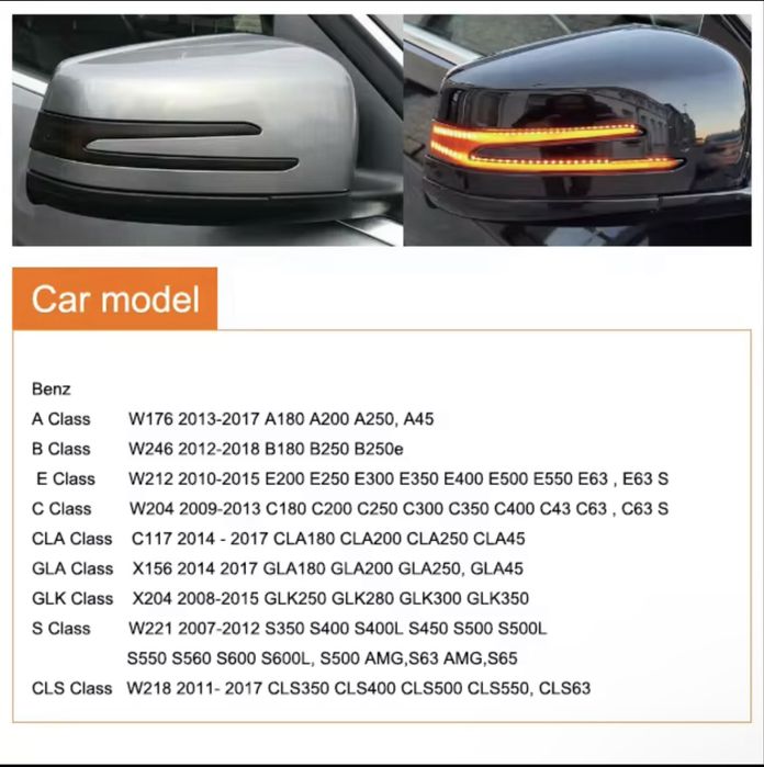 Semnalizari Dinamice Oglinzi Mercedes Clasa A B C E S CLA CLS GLA GLK