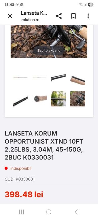 Lansete WTF 3m,Korum opportunist