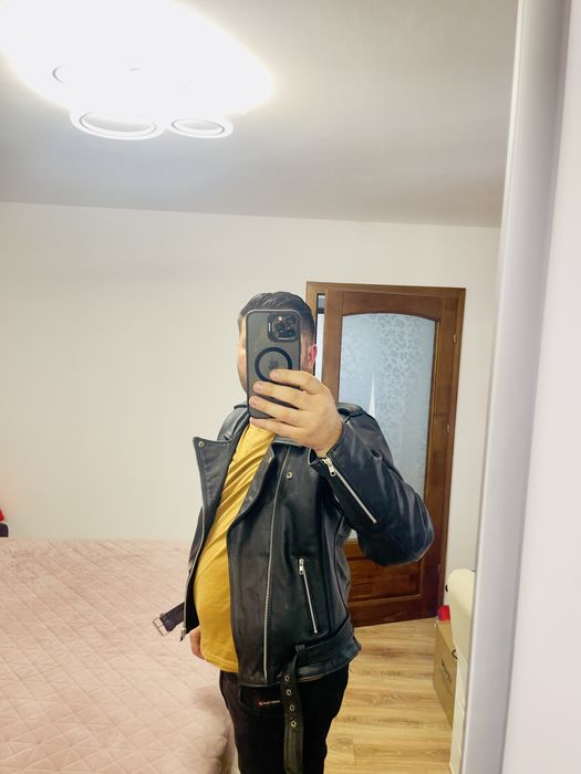 Geaca piele moto cu protectii