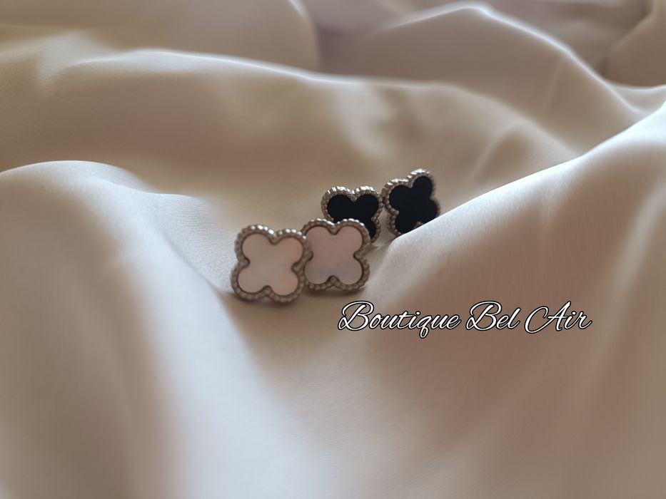 Комплект двулицево колие и обеци Van Cleef, комплект бижута