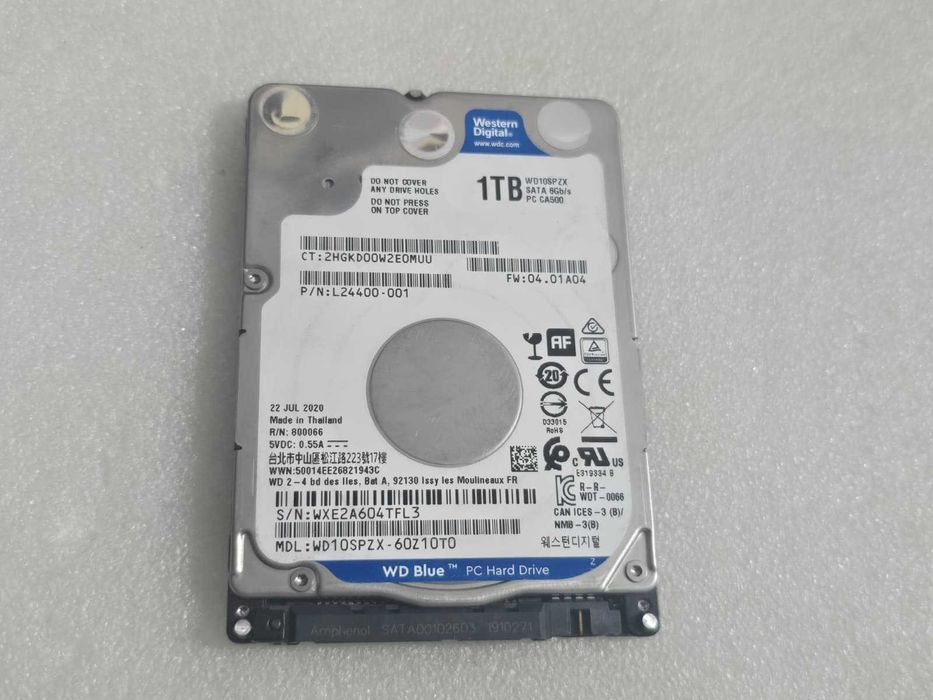 Hard disk laptop Slim 1TB Western Digital Blue WD10SPZX, 2.5 inch SATA 3, 5400 RPM, 128MB Buffer