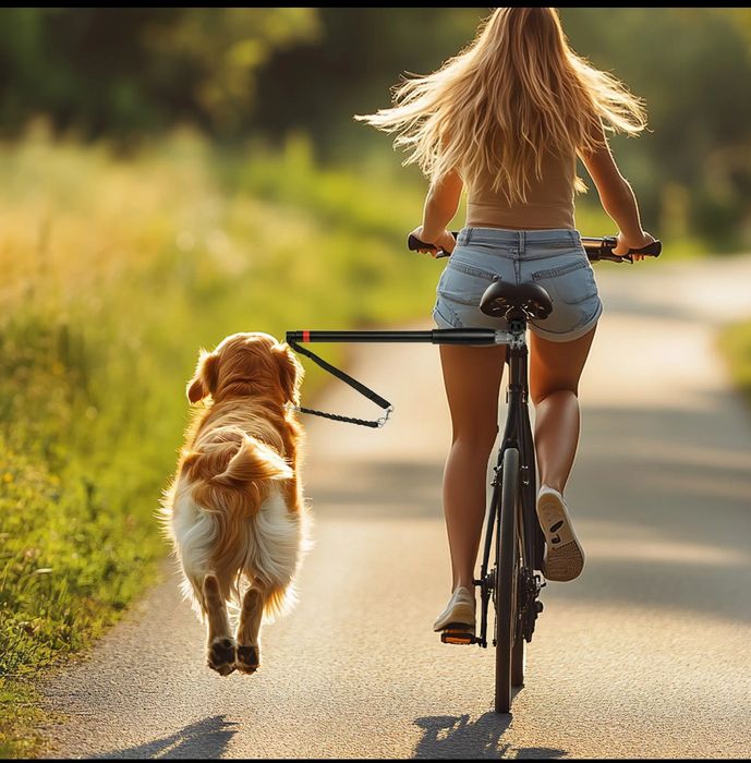 Кучешка каишка за велосипед,Кучешка каишка за колоездене, тренировка,