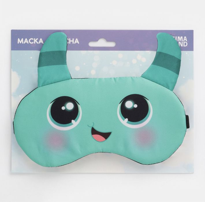 Маска для сна с ушками «Монстрик», 19.3 х 15 см, цвет бирюзовый