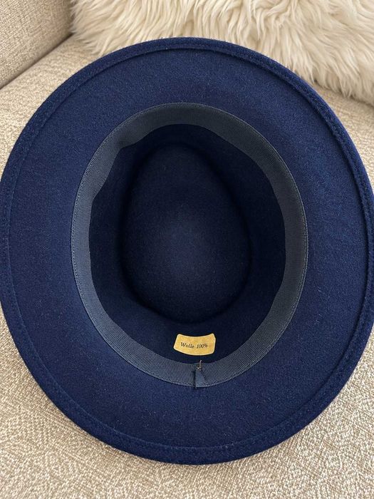 Pălărie Fedora Elegantă – 100% Lână Naturală – Bleumarin – Stil Clasic Old Money