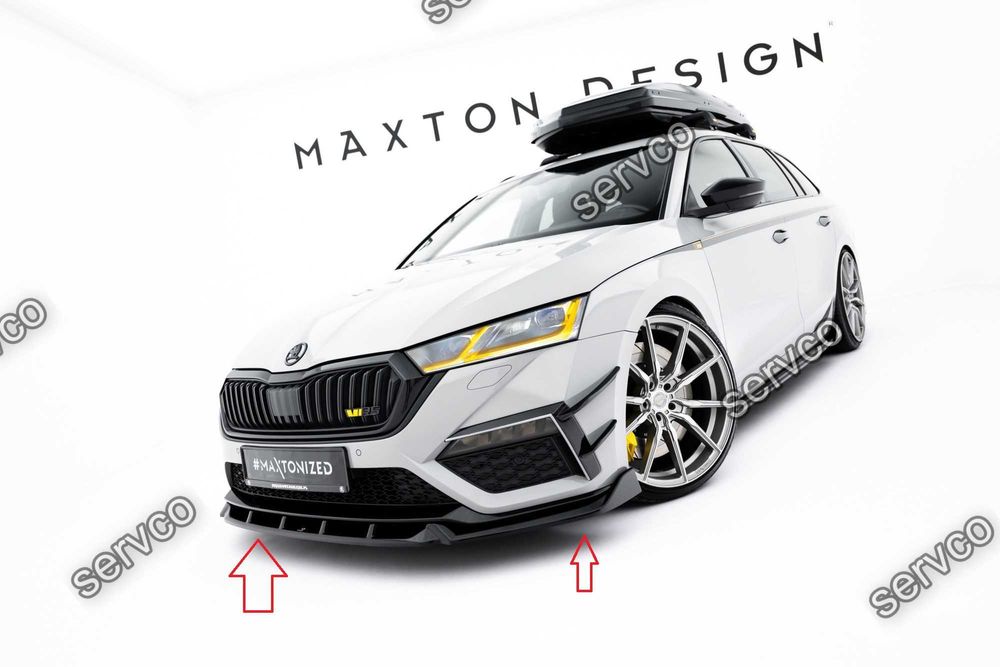Pachet Set Splitter Exterior Prelungiri Body kit tuning Skoda Octavia RS Combi Mk4 2020-2024 v7 - Maxton Design