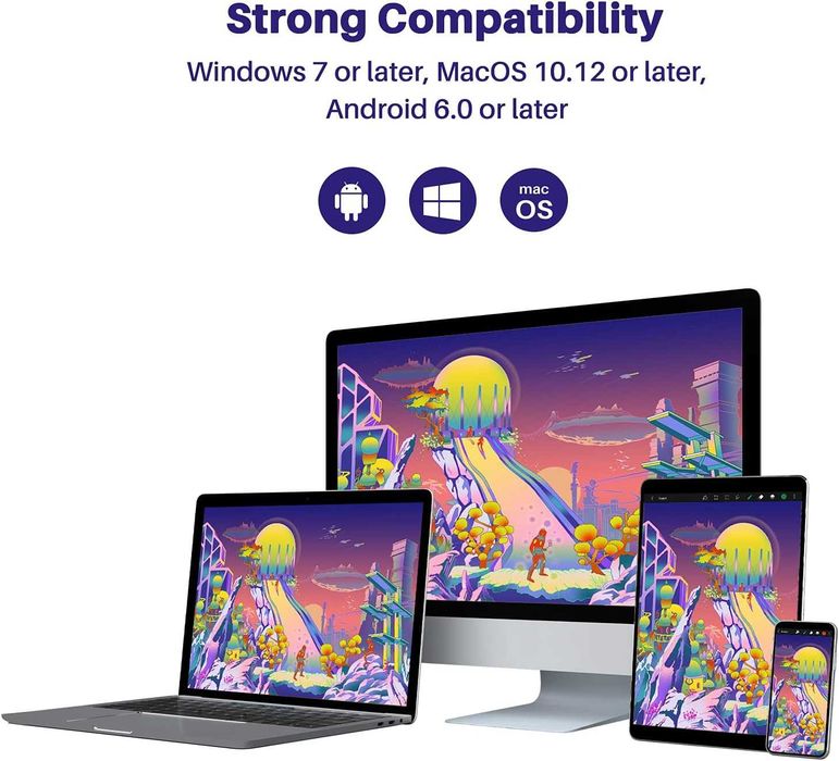 Графический планшет с Экраном Huion Kamvas 24 Plus 140% sRGB QLED