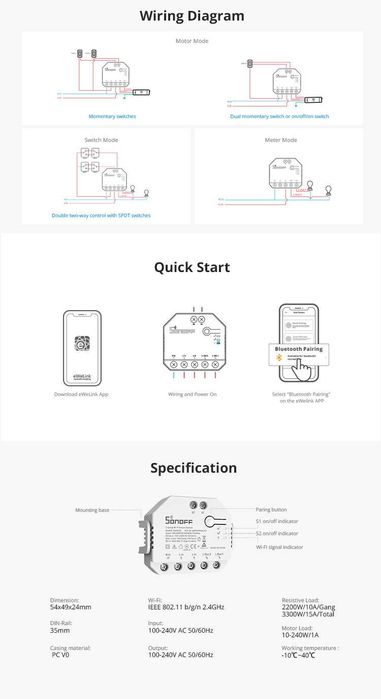 Sonoff Dual R3 WiFi si contor de energie