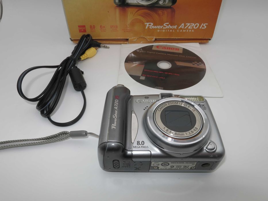 Canon PowerShot A720 компактен цифров фотоапарат, дигитална камера, в отлично състояние, тествана и работи перфектно с оригинална кутия и карта памет