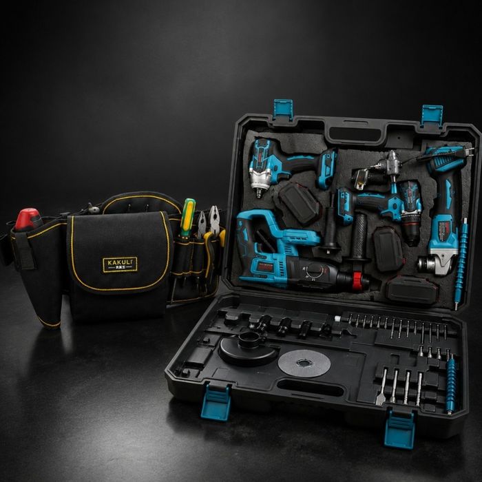 Комплект акумулаторни инструменти BOXER BX-187 4в1 + ПОДАРЪК многофункционална работна чанта