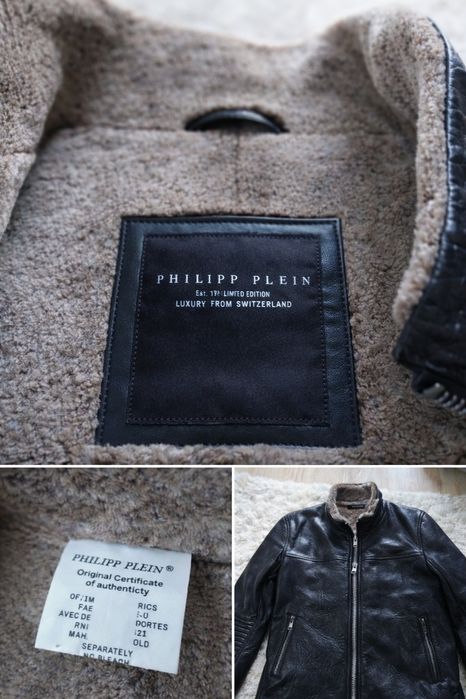 Geacă piele originală Philipp Plein Limited Edition – interior blană –