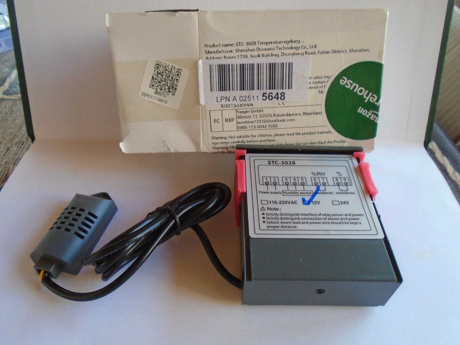 Termostat și Higrostat digital STC-3028 dual 12V clocitoare/auto, nou