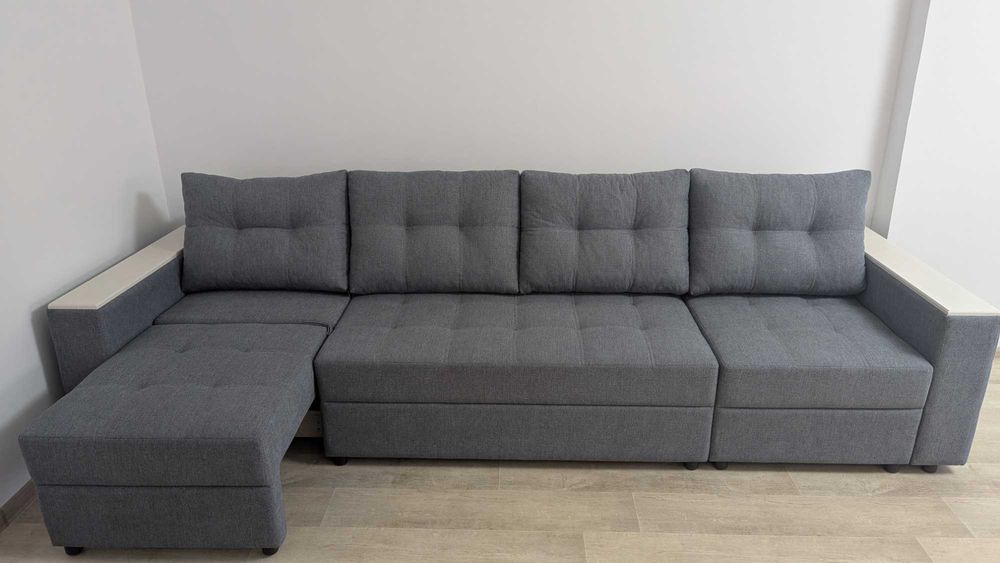 Продам новый диван трансформер (угловой с любой стороны), 3,10м, серый