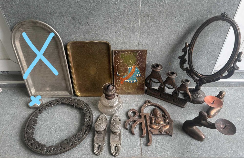 Старинные предметы Вазы Подсвечники Латунь