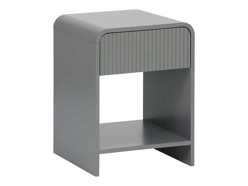 Нощно шкафче, Zeplen, Сив, Бял, Мдф, 40х40х53см.