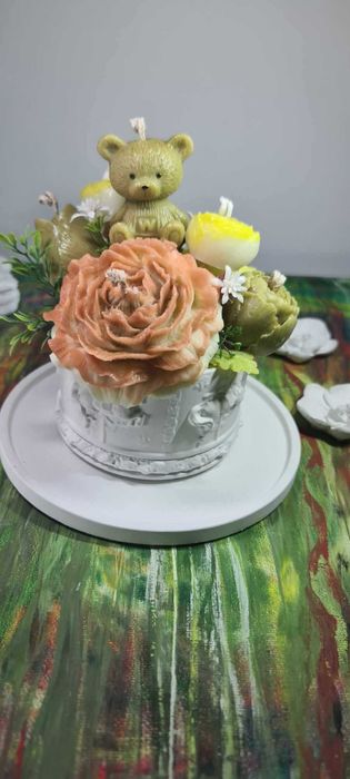 Букети свещи от 100% соев восък, декоротивни сетове ръчно изработени