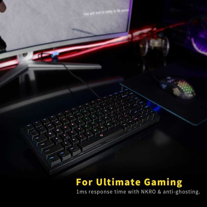 Tastatura mecanica DREVO Gramr 75%, Blue Switch, US QWERTY