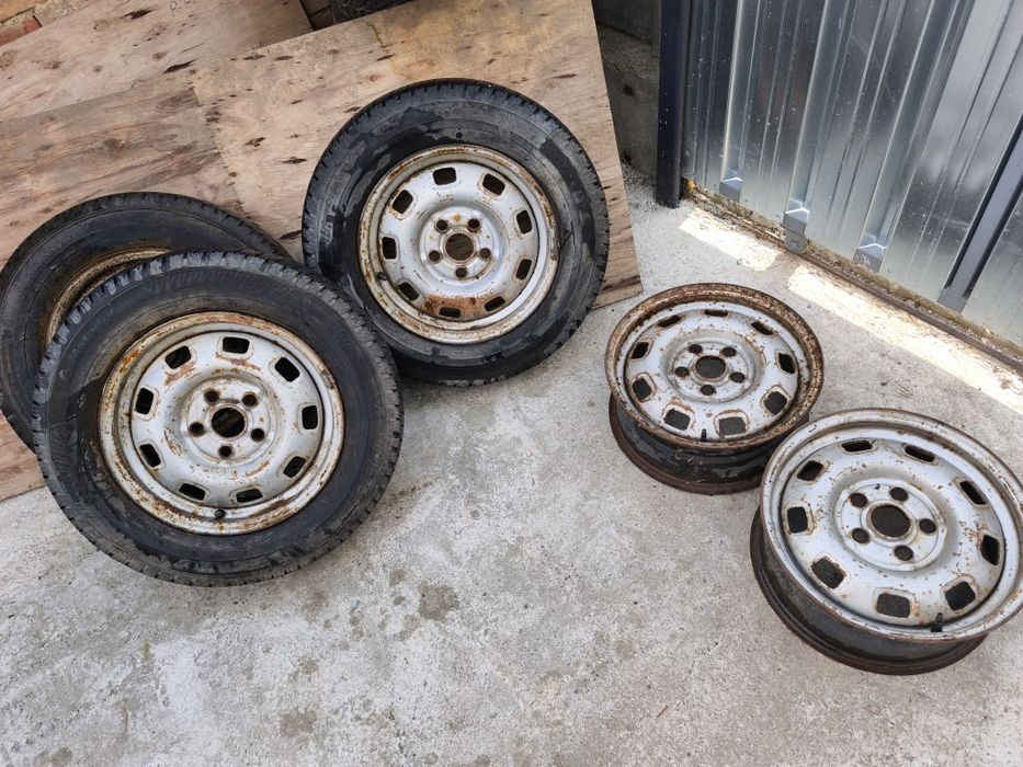 Железни джанти 5бр. 5х112 с гуми 195/70/15 цола за Фолксваген Транспор