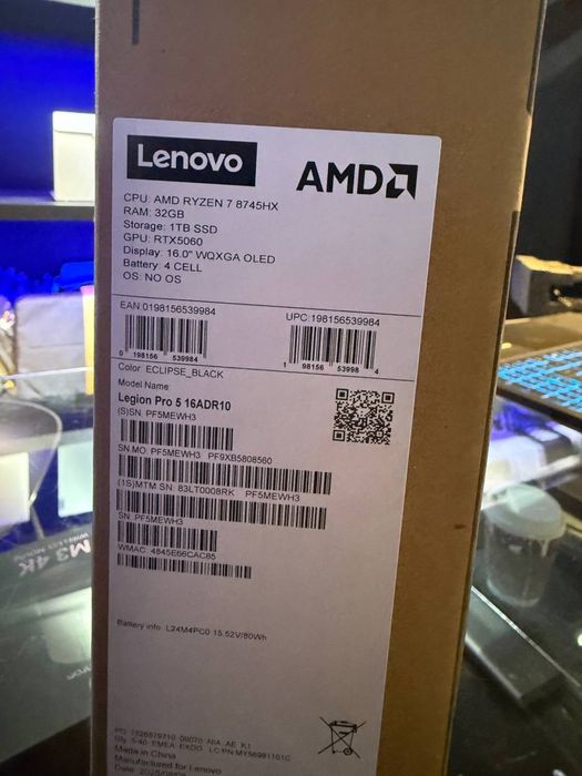 Игровой ноутбук Lenovo Legion Pro 5 5060 видеокарта Олед экран