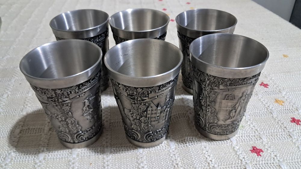 Set 6 pahare din staniu 150 ml