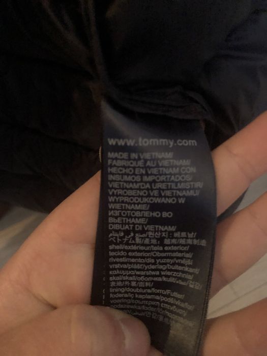geaca Tommy Hilfiger Originala-puf natural-marimea xl