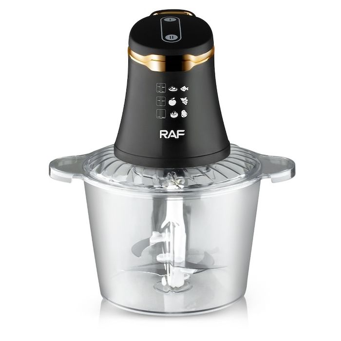 Tocator multifunctional RAF, 800W, 3 l, 4 lame curbate, 2 viteze, Negru