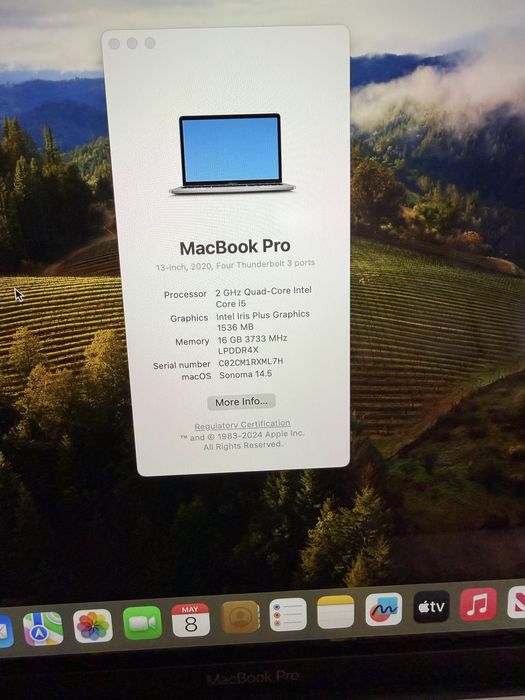 Apple MacBook Pro 13 2020 i5 16GB RAM 512 SSD CA NOU