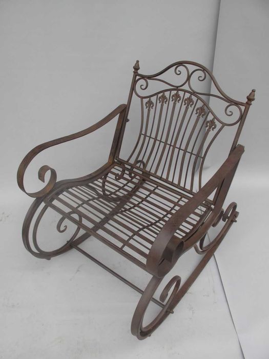 set masa si scaune de gradina, 2 scaune si o masa, fier forjat, verde