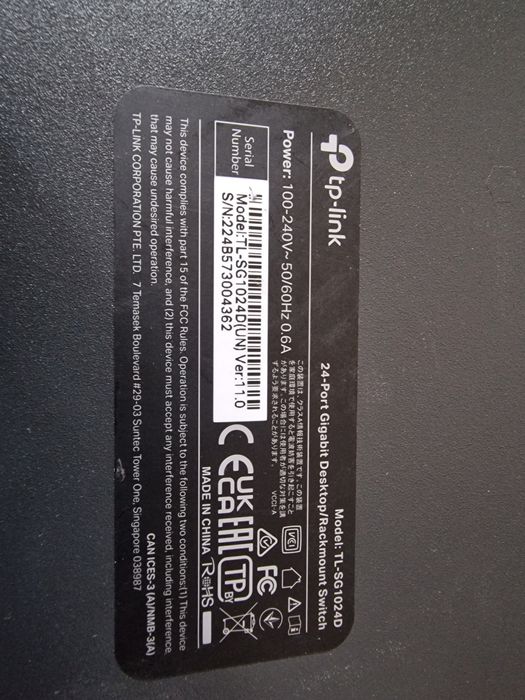 Коммутатор tp link 24 порта. Ver.11