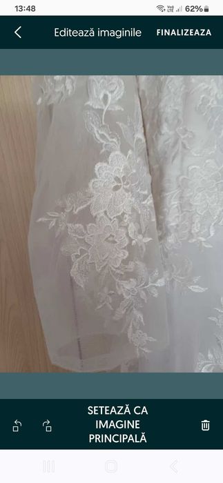Rochie mireasa, alba, noua, L